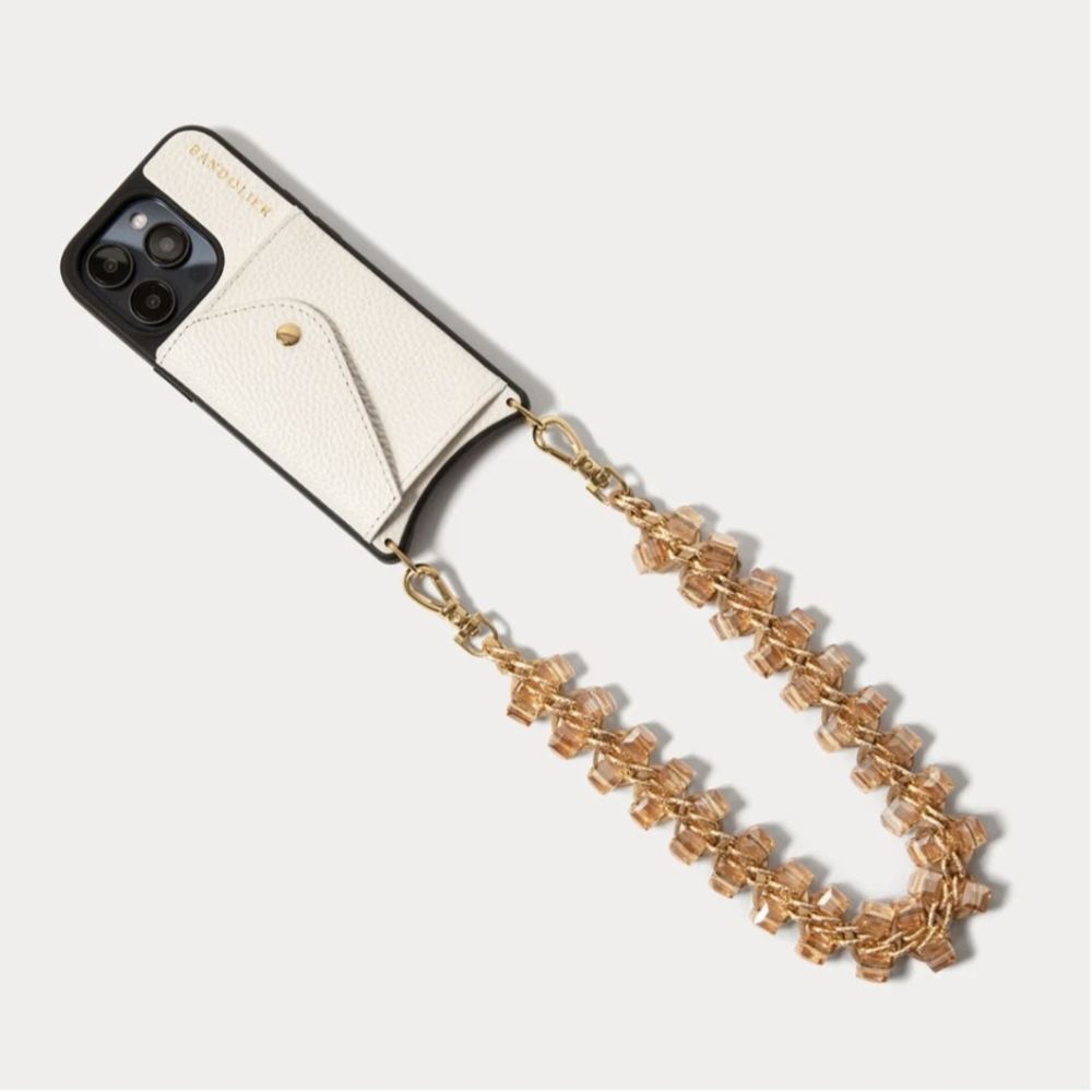 Bandolier Gold and White Phone Case with Elegant Chain New In Box